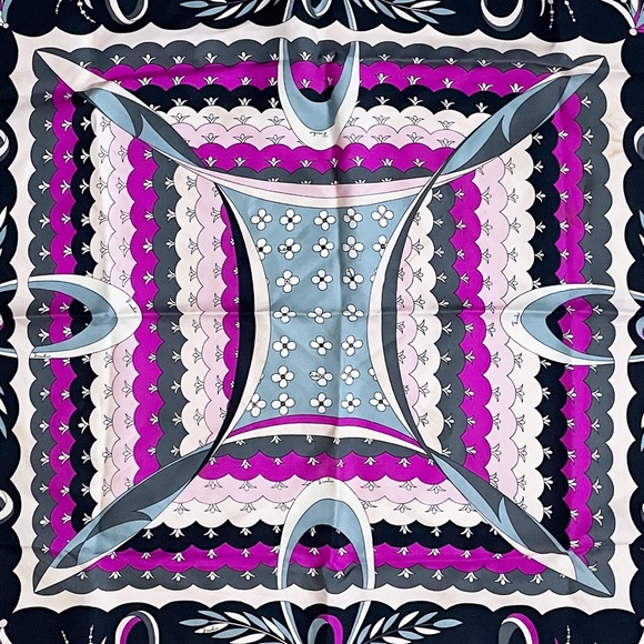 Vintage Emilio Pucci Scarf Silk Shawl Bold Abstract Print 34in Rare Daytons - Picture 4 of 16